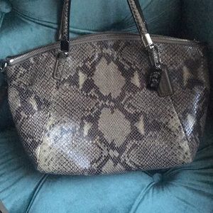 Snakeskin Coach Purse w/ Crossbody Strap
